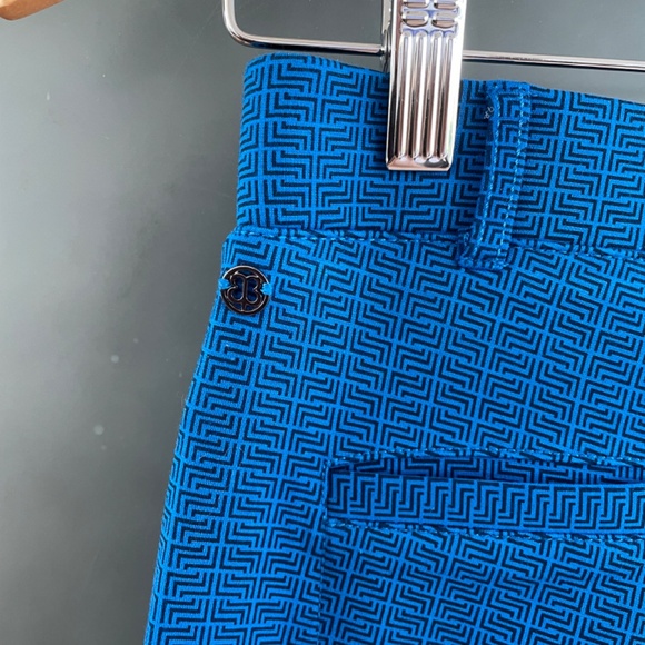 Betabrand Dress Pant Yoga Pants Blue Geometric Work Pants Size S - Picture 5 of 5